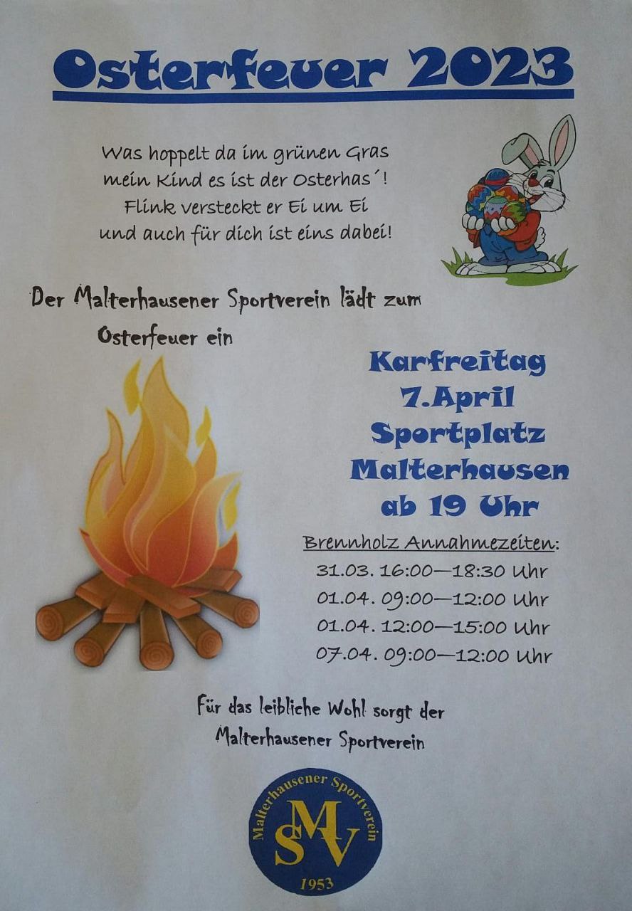 Osterfeuer 2023 in Malle am 07.04.2023